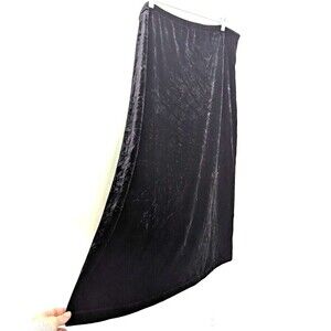 Units Velvet Maxi‎ Skirt Womens Plus Size 1X Black Whimsigoth Witchy Goth Grunge